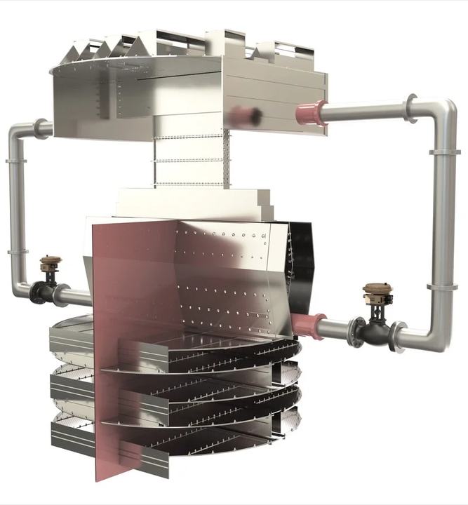 Liquid distributor above the wall